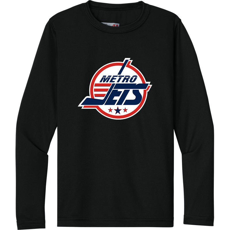 Metro Jets Youth Cooling Performance Long Sleeve Tee