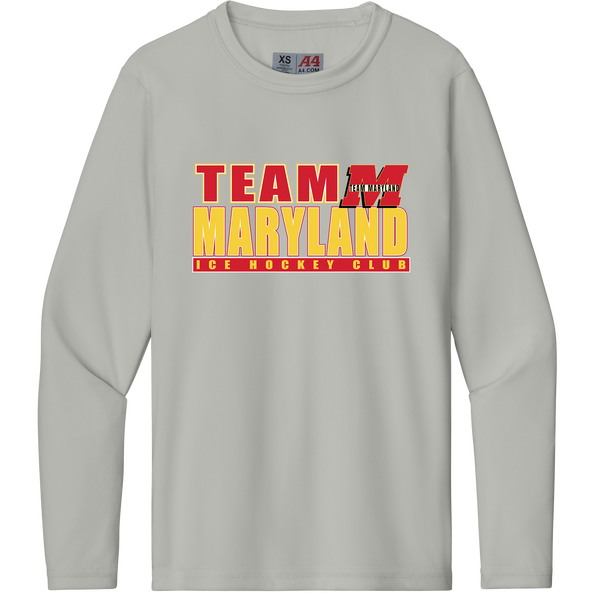 Team Maryland Youth Cooling Performance Long Sleeve Tee