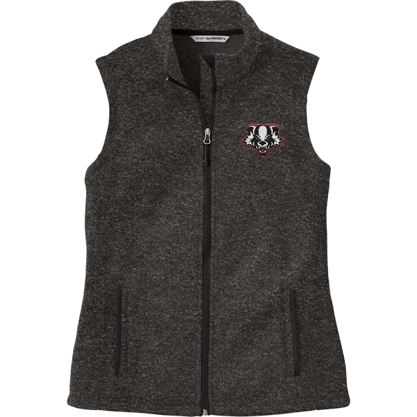Scary Badgers Ladies Sweater Fleece Vest