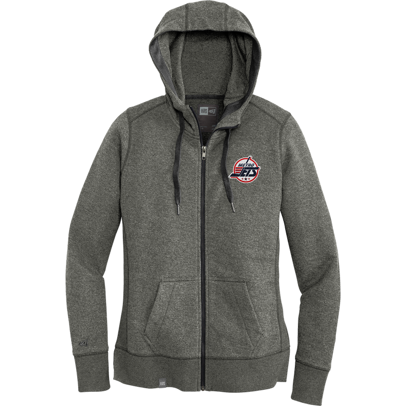 Metro Jets New Era Ladies French Terry Full-Zip Hoodie