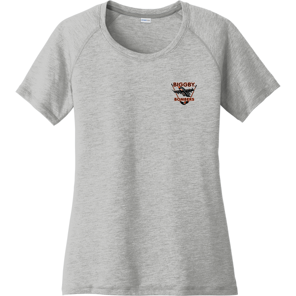 Biggby Bombers Ladies PosiCharge Tri-Blend Wicking Scoop Neck Raglan Tee