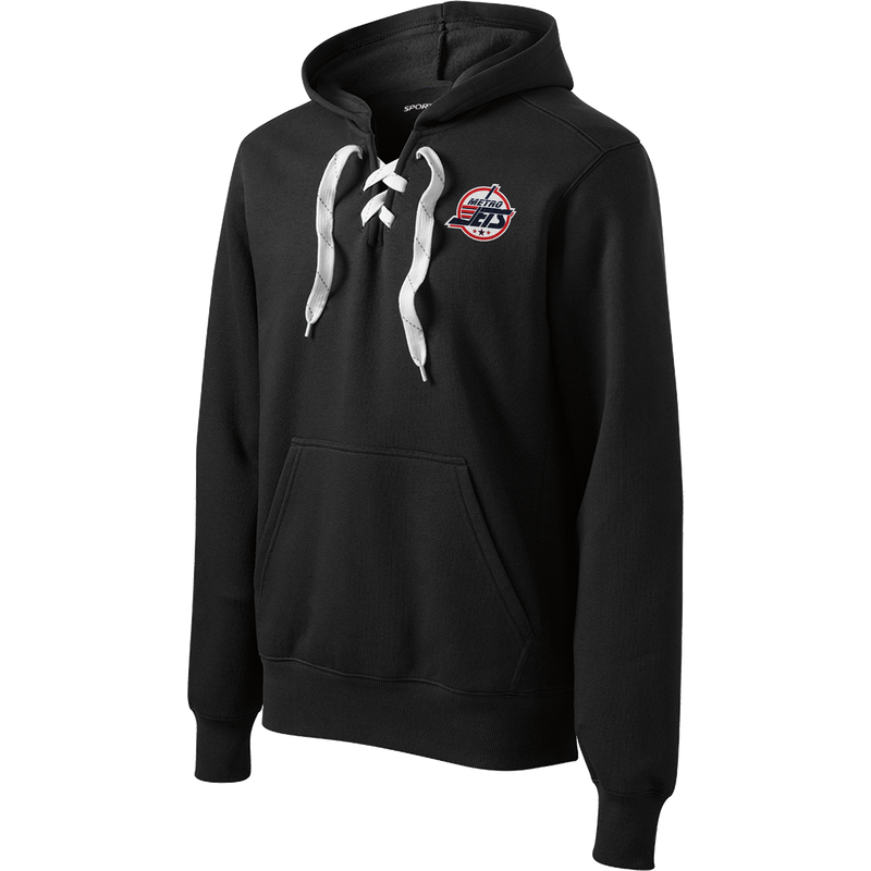 Metro Jets Lace Up Pullover Hooded Sweatshirt
